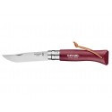 Opinel Nóż Colorama 08 Burgundy rzemień