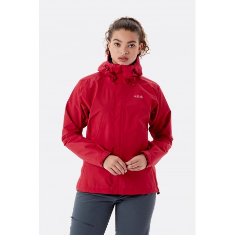 RAB Downpour Eco Waterproof Jacket Ascent Red kurtka damska