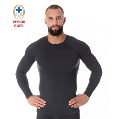 Brubeck Active Wool koszulka męska grafitowy