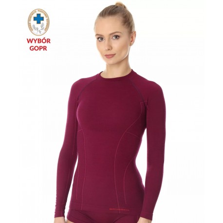 ACTIVE WOOL Brubeck śliwkowy koszulka damska