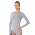 Brubeck COMFORT WOOL koszulka damska jasnoszary