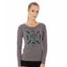 Koszulka damska długi rękaw z wełną merino Brubeck OUTDOOR WOOL PTAK szary Brubeck Outdoor Wool Pro PTAK koszulka damska długi rękaw szara
