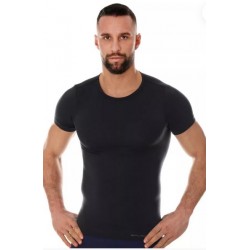 Koszulka męska Brubeck COMFORT WOOL czarny