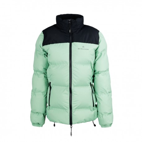 Kurtka damska Bergson SNOWY WOLF MT Micro-Therm mineral zielono czarna