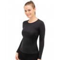 Koszulka damska Brubeck COMFORT WOOL czarny