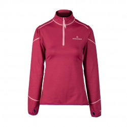 Bluza damska Bergson SWIFTLAYER half zip VTX Black Anemone różowy