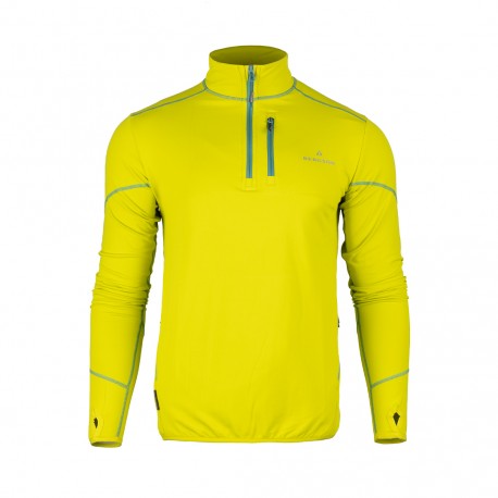 Bluza męska Bergson SWIFTLAYER half zip VTX VTX Dark Green/Lemon