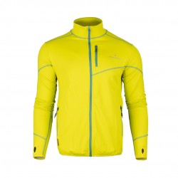 Bluza męska Bergson SWIFTLAYER full zip VTX Dark Green/Lemon