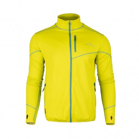 Bluza męska Bergson SWIFTLAYER full zip VTX Dark Green/Lemon
