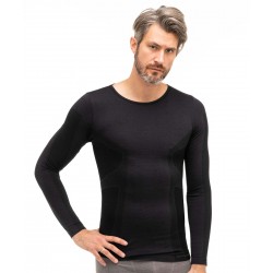 Koszulka męska Brubeck COMFORT WOOL czarny