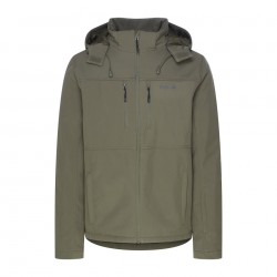 Kurtka softshellowa ocieplana z kapturem męska Campus URRUS oliwkowy