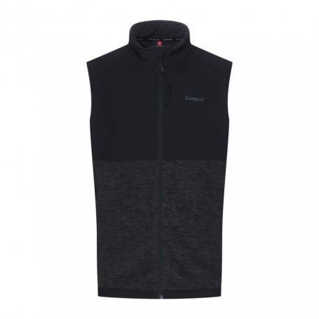 Bezrękawnik męski polarowy Campus ANGLITE szary melanż-czarny
