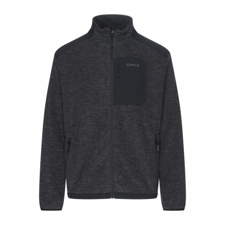 Bluza polarowa męska Campus TREVAL szary melanż-czarny