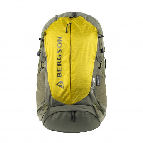 Plecak turystyczny z wentylacją na plecach Bergson OLDEN 40L Olive/Lemon