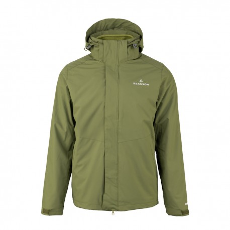 Kurtka męska 3w1 Bergson ECOVERSE STX OLIVE
