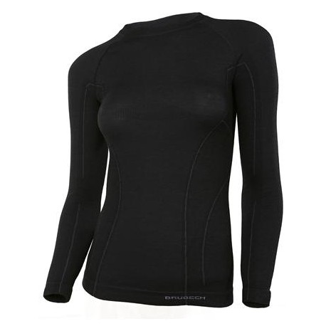 Brubeck ACTIVE WOOL koszulka damska czarna